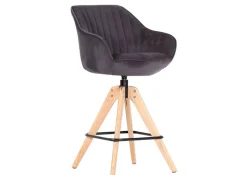 INTERhome Barhocker CHILL anthrazit/Eiche massiv natur