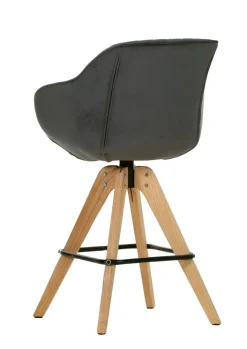 INTERhome Barhocker CHILL anthrazit/Eiche massiv natur