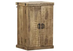 INTERhome Barschrank BARNEY 60-120 x 52 cm Mango Massivholz/schwarz