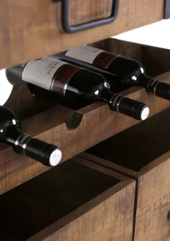 INTERhome Barwagen BARNEY 97 x 85 cm Mango Massivholz/schwarz