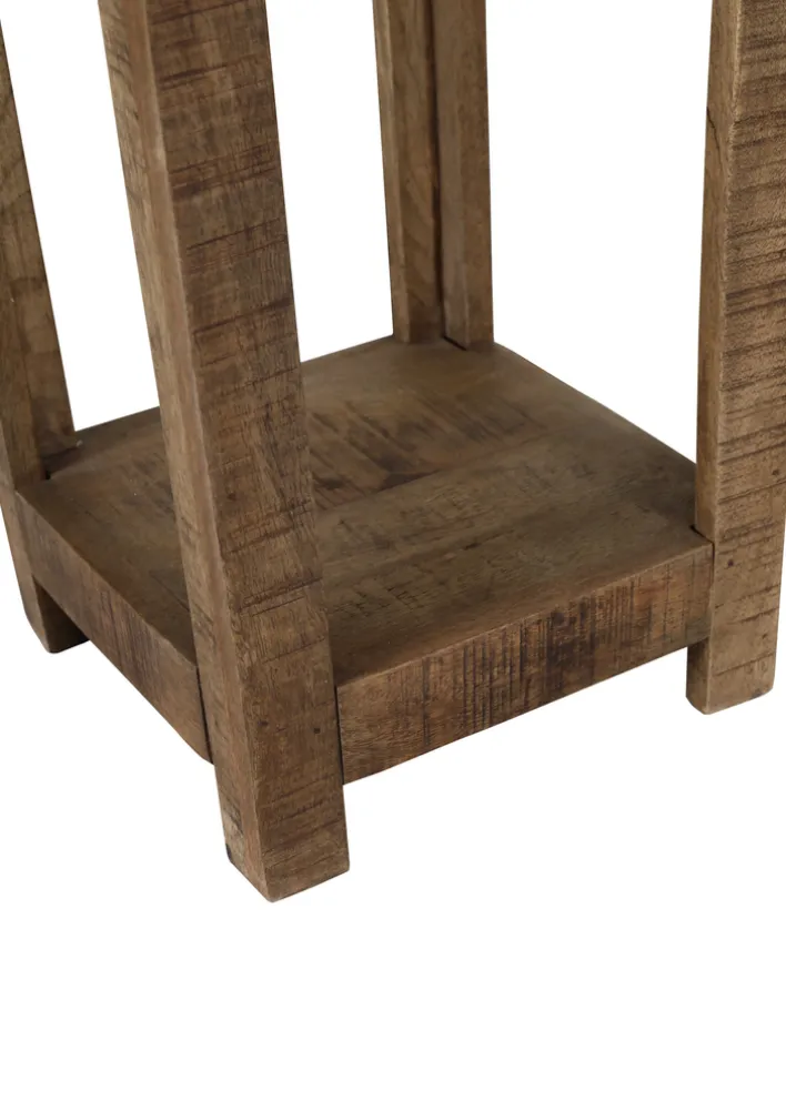 INTERhome Beistelltisch BARNEY Ø 27,5/60 cm Mango Massivholz/schwarz