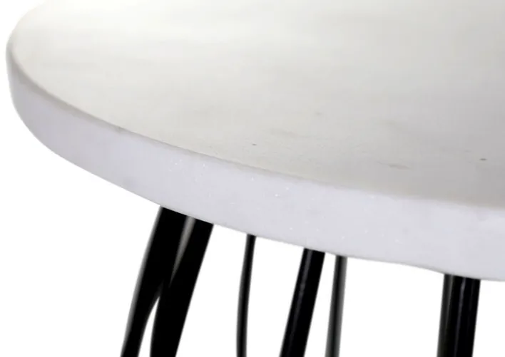 INTERhome Beistelltisch CHUCK Marmor Ø 30 cm Höhe 56 cm Marmor-Dekor Weiß