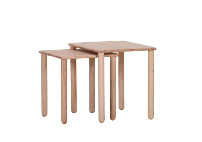 INTERhome Beistelltisch 2er Set RUBBY Rubberwood massiv