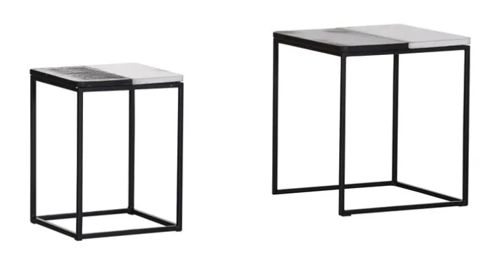 INTERhome Beistelltisch GATSBY 2-teilig schwarz/ weiß