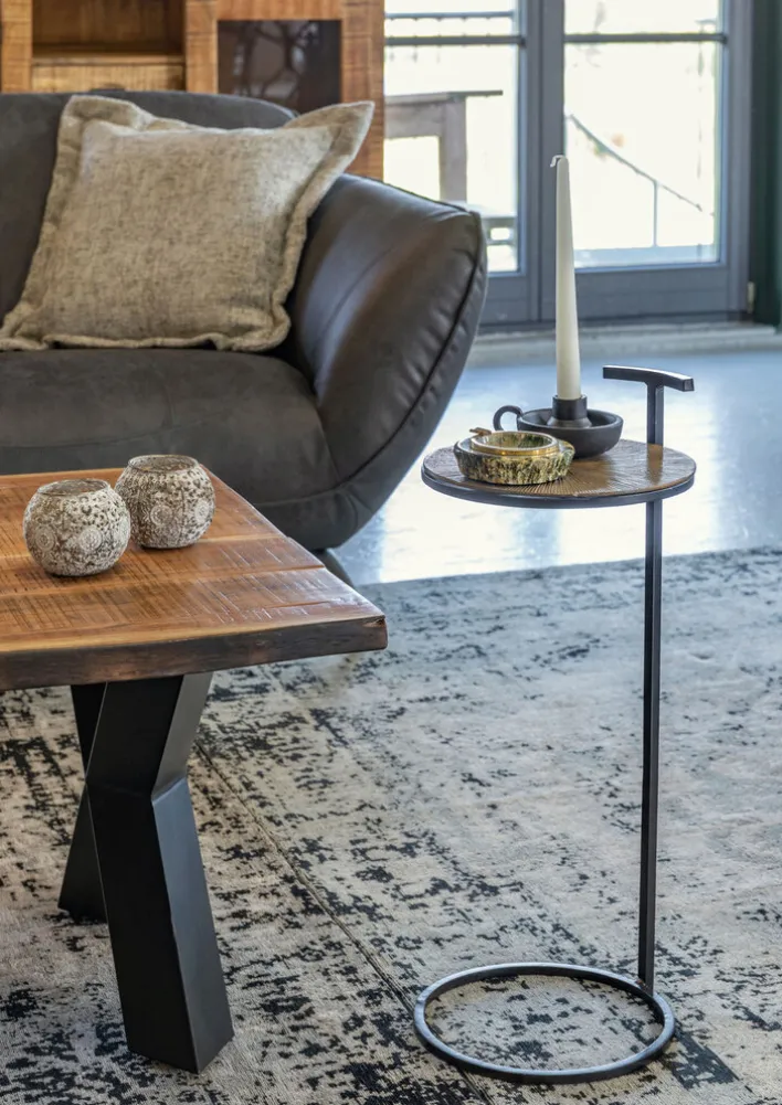 INTERhome Beistelltisch MIX&MATCH 26 x 64 cm messingfarbig/ schwarz