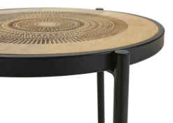 INTERhome Beistelltisch SANTA CRUZ Ø 40 cm Mango Massiv/schwarz