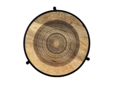 INTERhome Beistelltisch SANTA CRUZ Ø 40 cm Mango Massiv/schwarz