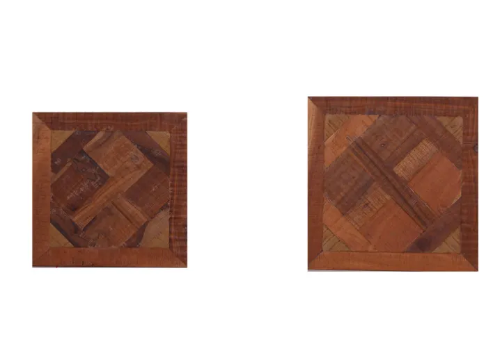 INTERhome Beistelltisch SIESTA 2er Set Recycled Altholz/Metall