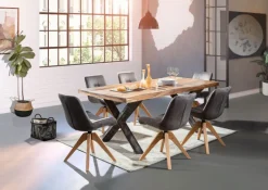 INTERhome Esstisch NORMANDY 200 x 100 cm braun/ schwarz