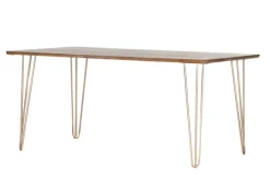 INTERhome Esstisch SCAN 160 x 90 cm braun/goldfarbig