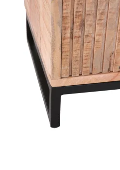 INTERhome Highboard NEMESIS 95 x 142 cm Mango massiv natur/Metallgestell schwarz