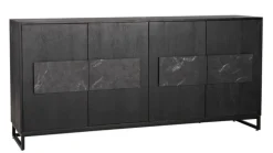 INTERhome Kommode AGGLO 85 x 80 cm Akazie massiv schwarz gebeizt und lackiert