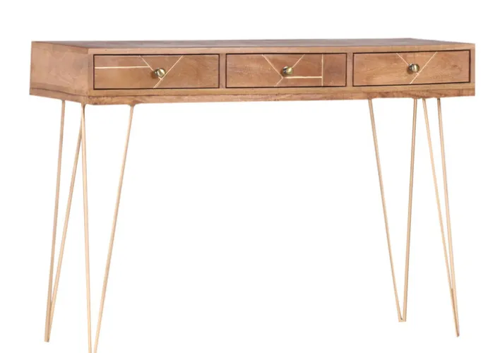 INTERhome Konsole FAME Mango massiv/ goldfarbig