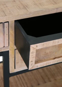 INTERhome Konsole NEMESIS 130 x 75 cm Mango massiv natur/Metallgestell schwarz