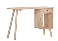INTERhome Schreibtisch RUBBY 120 x 50 cm Rubberwood massiv