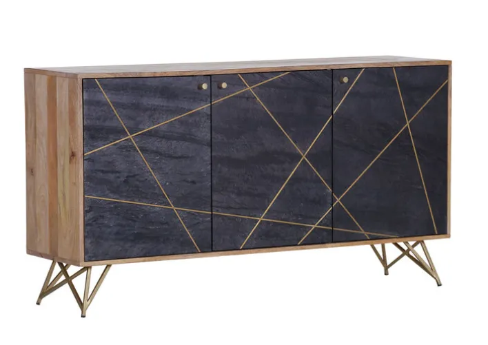 INTERhome Sideboard LEVI 145 x 80 cm braun/ schwarz