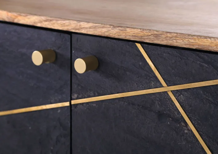 INTERhome Sideboard LEVI 145 x 80 cm braun/ schwarz