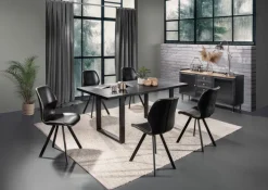 INTERhome Stuhl SOFT Stoffbezug schwarz