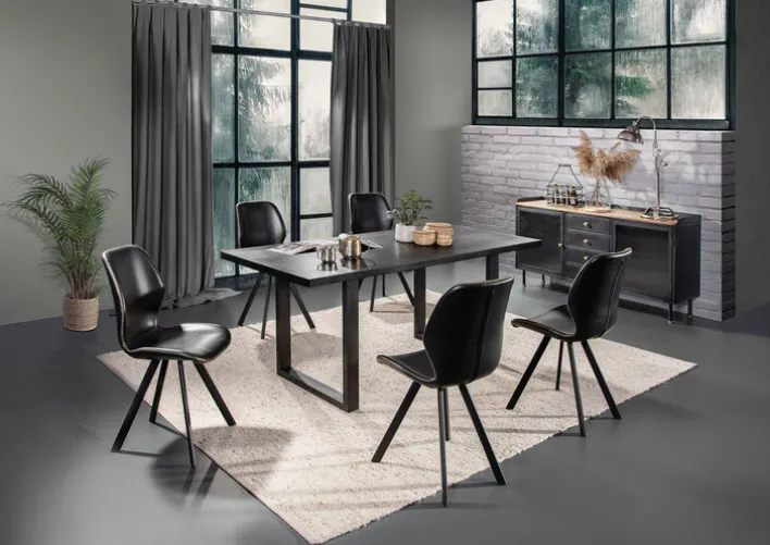 INTERhome Stuhl SOFT Stoffbezug schwarz