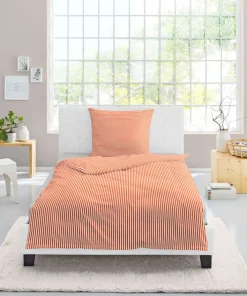 irisette Mako-Satin-Bettwäsche NOVA 135 x 200 cm orange