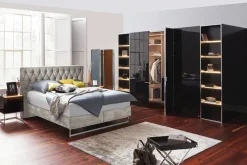 JOOP! Boxspringbett CUBIC CHESTERFIELD 180 x 200 cm grau