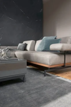 JOOP! Ecksofa Lederbezug grau