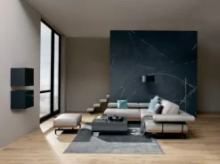 JOOP! Ecksofa Lederbezug grau