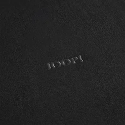 JOOP! Glasuntersetzer Set 6-tlg. CORNFLOWER Farbglas/Kunstleder Ø 11,5 cm Anthrazit-Schwarz