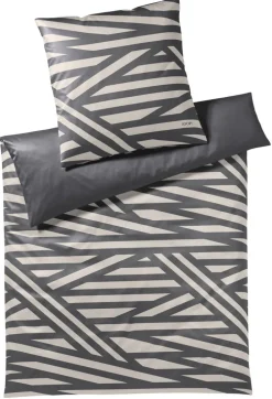 JOOP! Satin-Bettwäsche CROSS 135 x 200 cm stone