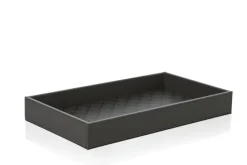 JOOP! Tablett CORNFLOWER Kunstleder 16,5 x 29 x 4 cm Anthrazit-Schwarz