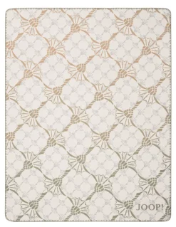JOOP! Wohndecke CF-DOUBLE 150 x 200 cm ecru/olivgrün