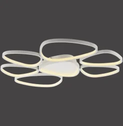 JUST LIGHT LED Deckenlampe PEBBLES 92 x 70 cm weiß