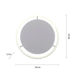 JUST LIGHT LED Deckenlampe RITUS 58 cm alufarbig