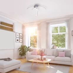 JUST LIGHT LED Deckenlampe VALERIE 40 cm stahlfarbig