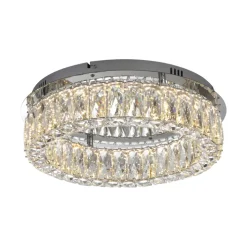 JUST LIGHT LED Deckenlampe KULUNKA 44 cm chromfarbig /Kristall