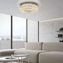 JUST LIGHT LED Deckenlampe KULUNKA 44 cm chromfarbig /Kristall