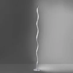 JUST LIGHT LED Stehlampe WAVE 120 cm stahlfarbig