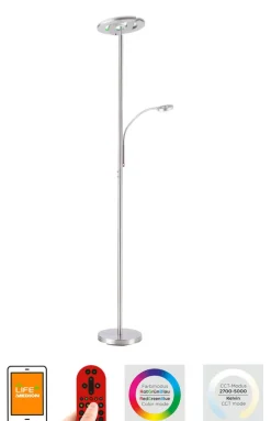 JUST LIGHT LED Stehlampe mit Leselampe LOLAsmart-ROCCO