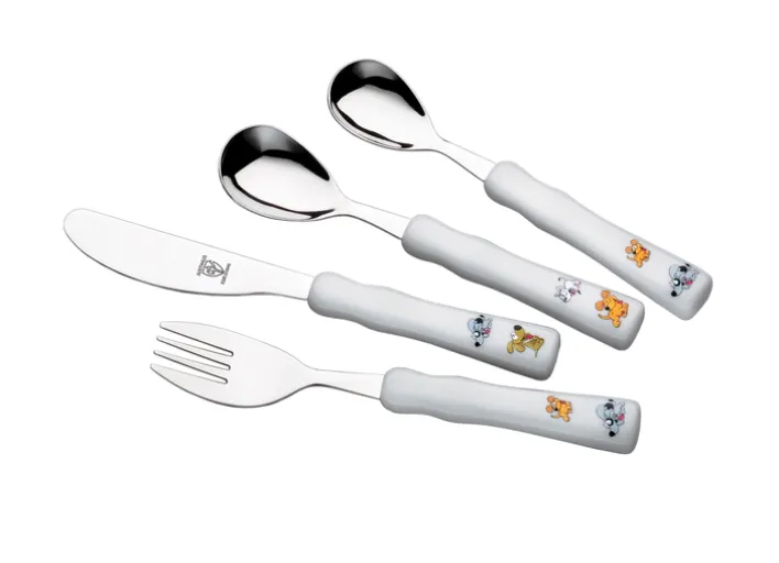 JUSTINUS Kinderbesteck-Set HAPPY DOGS 4-teilig Edelstahl