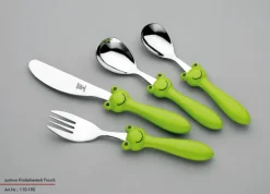 JUSTINUS Kinderbesteck-Set FROSCH 4-teilig