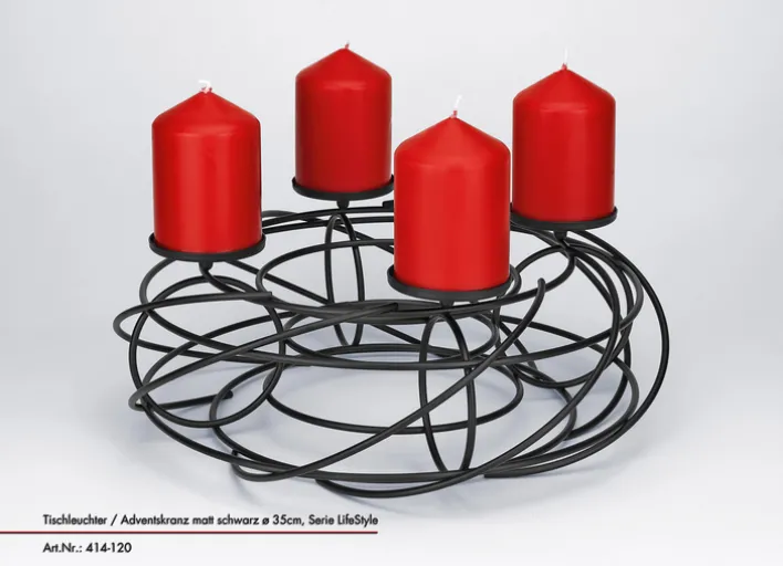 JUSTINUS Weihnachten Adventskranz LIFE STYLE 35 cm schwarz