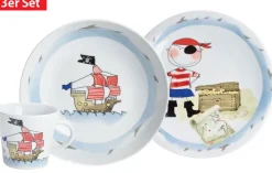 KAHLA Kindergeschirr SCHATZPIRAT 3 teilig Weiß mit Motiv