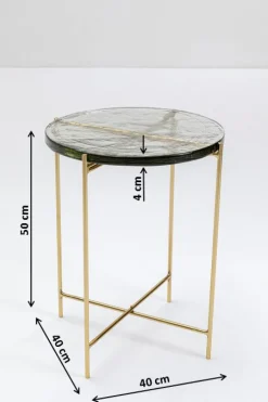 KARE DESIGN Beistelltisch rund ICE 40 cm Stahl/Glas goldfarbig