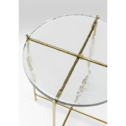 KARE DESIGN Beistelltisch rund ICE 40 cm Stahl/Glas goldfarbig