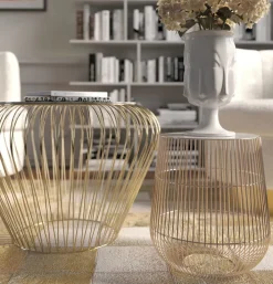 KARE DESIGN Beistelltisch rund BEAM 35 x 32 cm Stahl gold