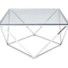 KARE DESIGN Couchtisch CRISTALLO 45 x 80 cm Edelstahl/Glas weiß