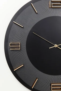 KARE DESIGN Wanduhr LEONARDO Ø 49 cm schwarz/goldfarbig
