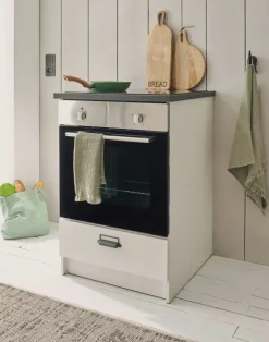 Küche Herdumbauschrank SHERWOOD ca. 63 x 93 x 64 cm Pinie Weiss Dekor