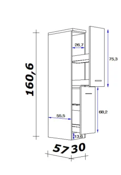 Küchen Apothekerschrank NANO Buche