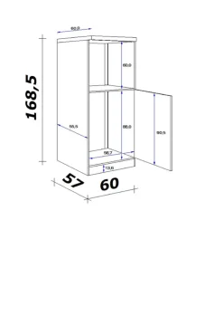 Küchen Geräteumbauschrank AVILA II Eiche /weiß matt